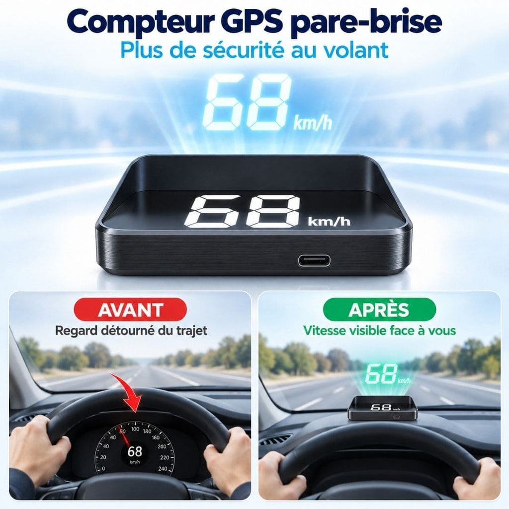 Compteur GPS Pare-Brise – Plus Aucun Excès de Vitesse Involontaire