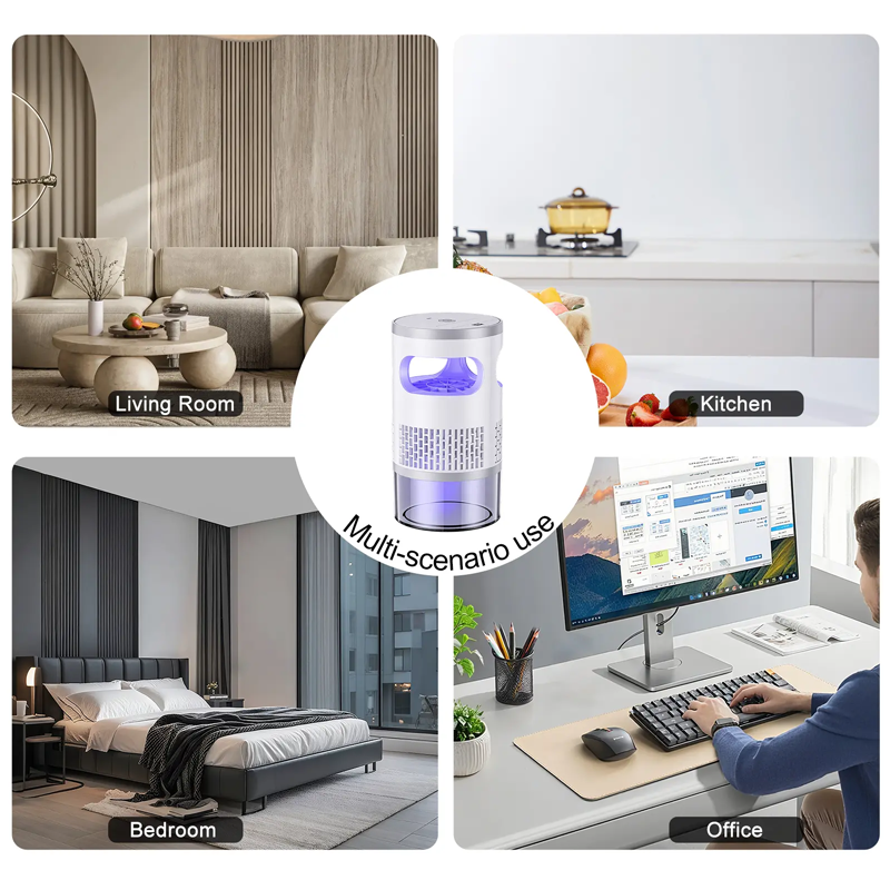 💡 Appareil Magique Anti-Insectes LED d'Intérieur – Capture Physique, Silencieux & Veilleuse ✨
