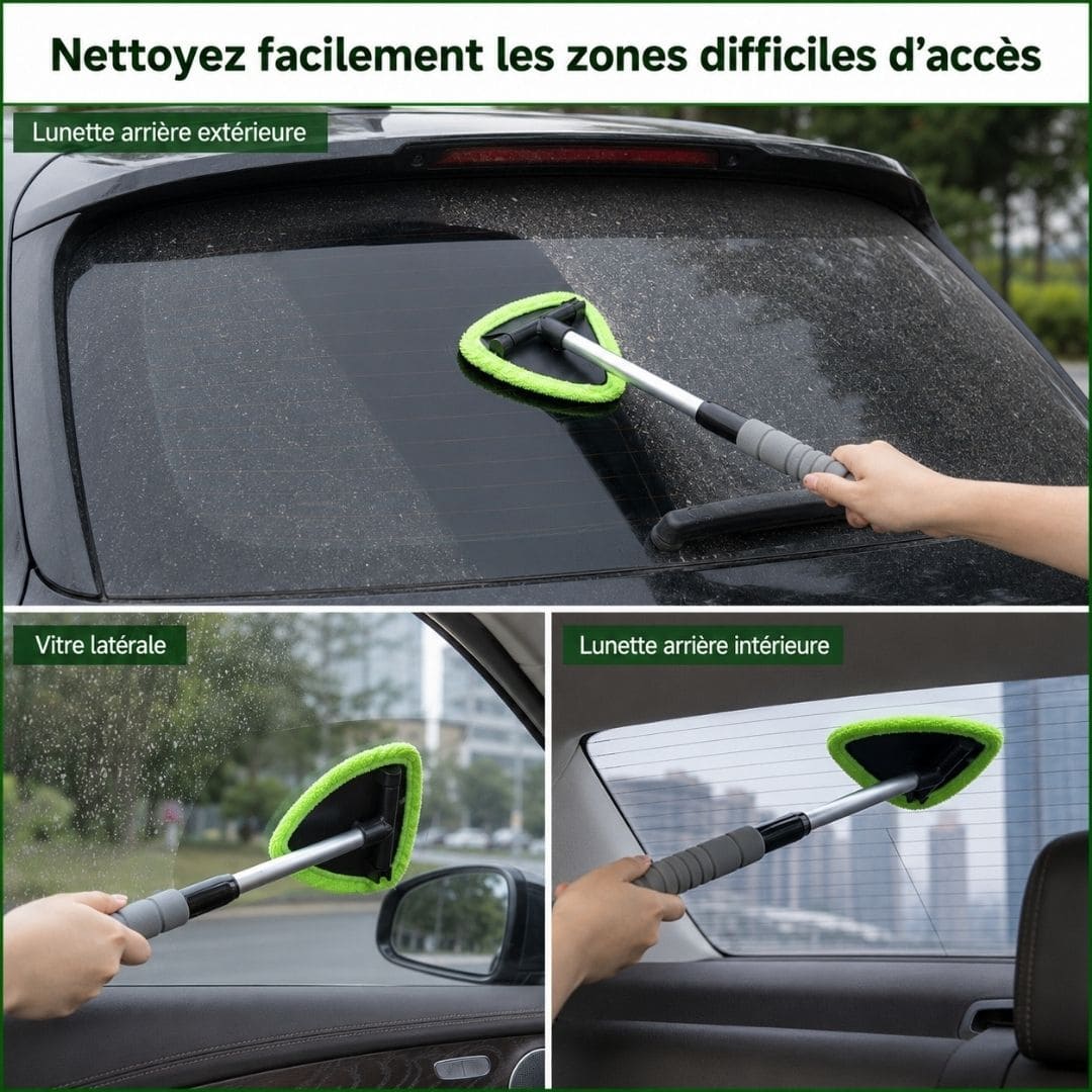 Nettoyeur pare-brise en microfibes Magique – Lave sans laisser de traces