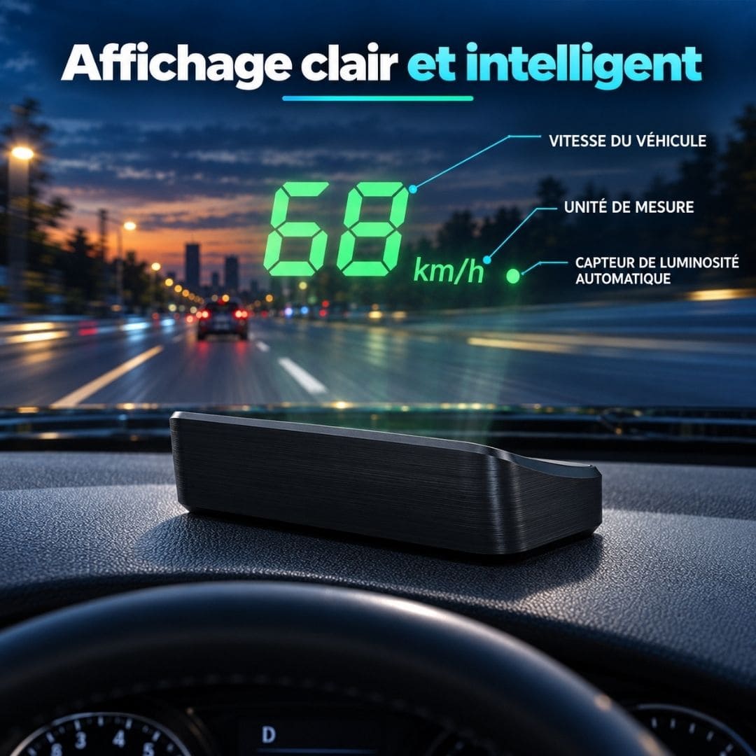 Compteur GPS Pare-Brise – Plus Aucun Excès de Vitesse Involontaire