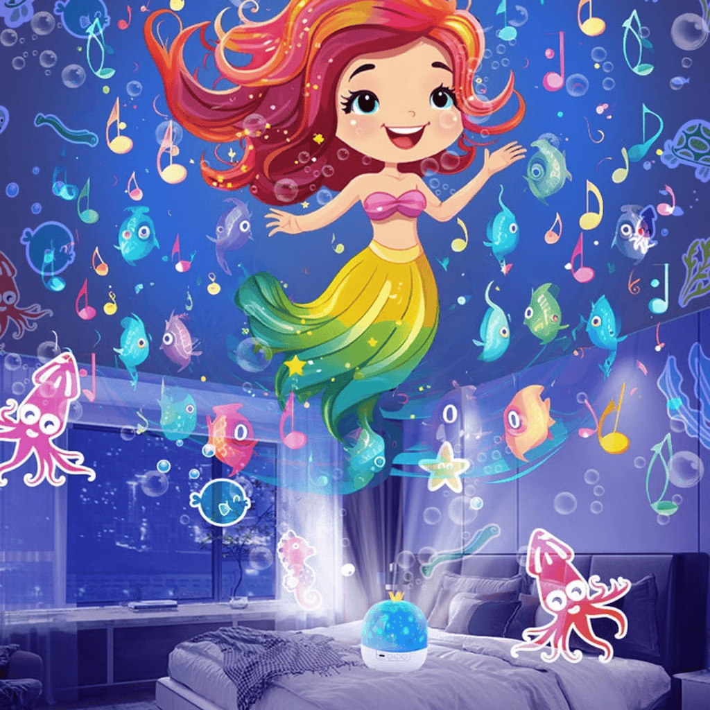 💜Projecteur Magique nocturne pour enfants avec 15 jeux de diapositives