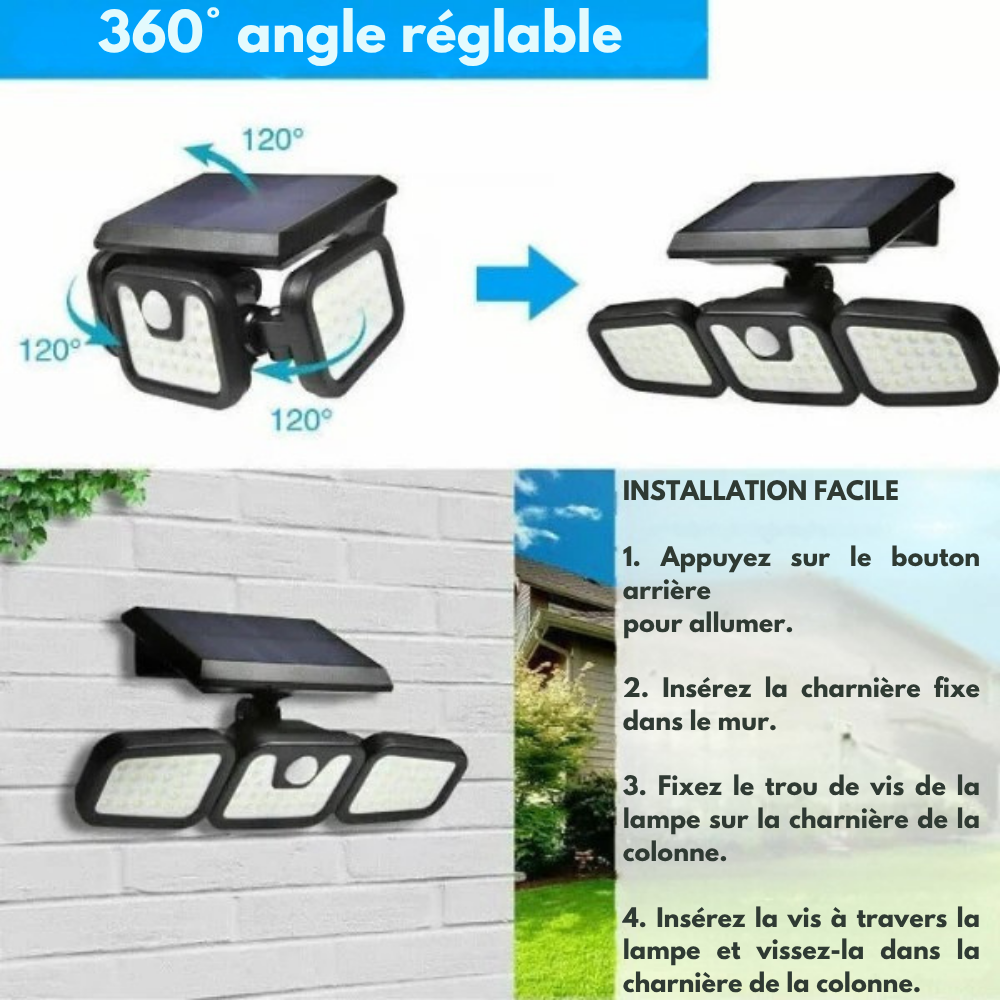 LumiGarde™ | Lampe murale Magique à LED solaire - Éclairez et sentez-vous en sécurité chez vous