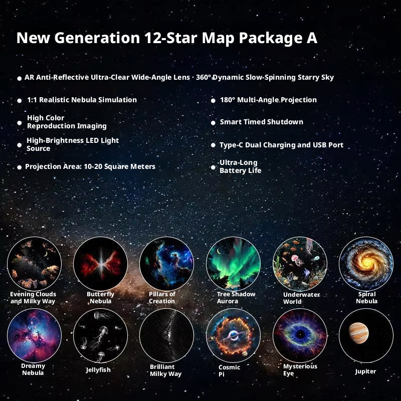 Projecteur Magique galaxie 2 en 1 USB Lumière d'Ambiance LED