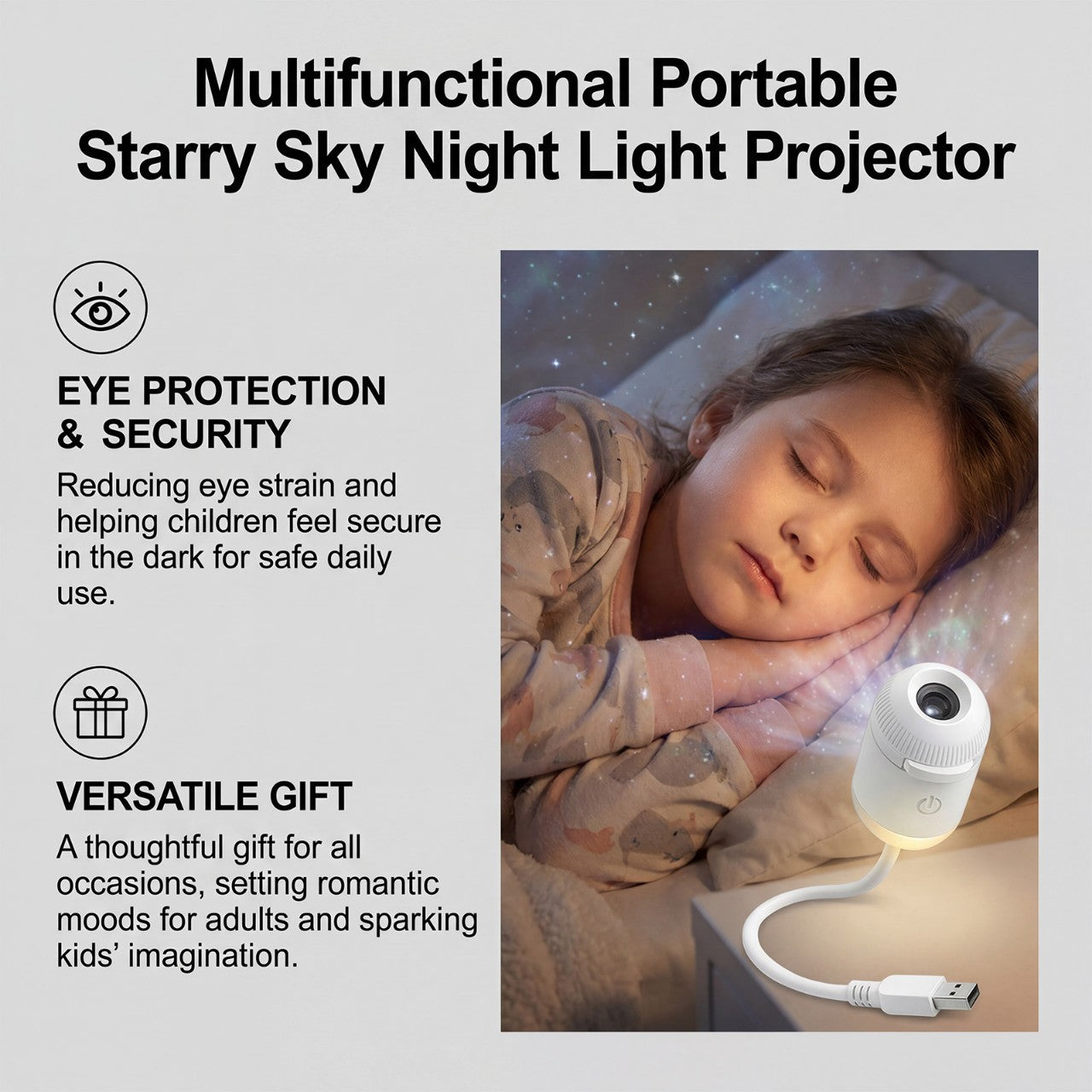 Projecteur Magique galaxie 2 en 1 USB Lumière d'Ambiance LED