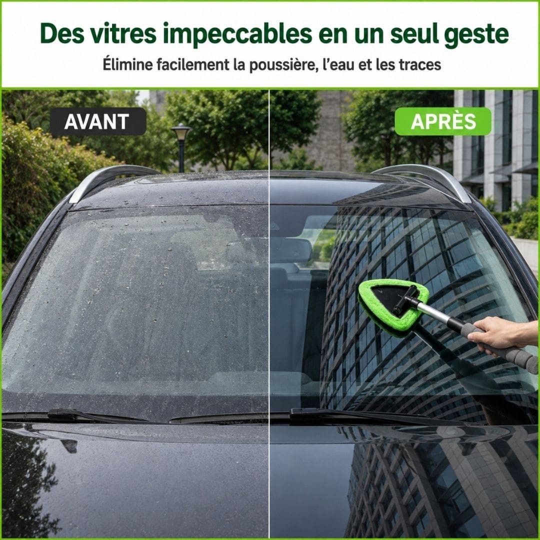 Nettoyeur pare-brise en microfibes Magique – Lave sans laisser de traces