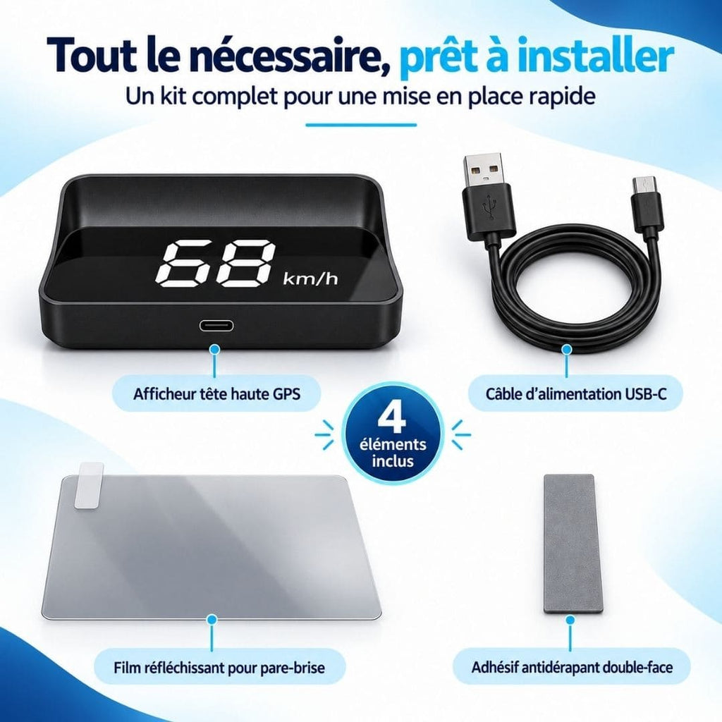 Compteur GPS Pare-Brise – Plus Aucun Excès de Vitesse Involontaire
