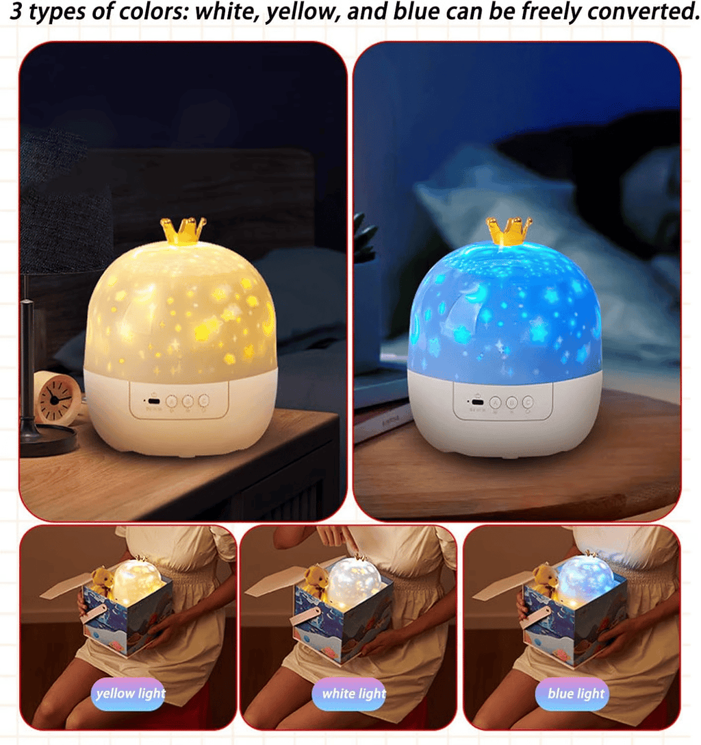 💜Projecteur Magique nocturne pour enfants avec 15 jeux de diapositives