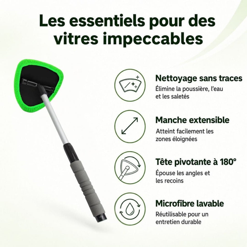Nettoyeur pare-brise en microfibes Magique – Lave sans laisser de traces