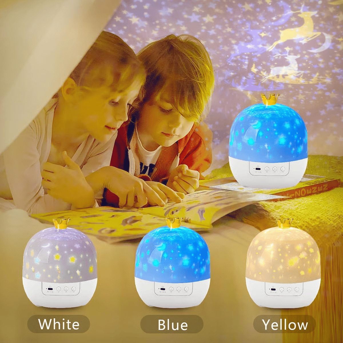 💜Projecteur Magique nocturne pour enfants avec 15 jeux de diapositives