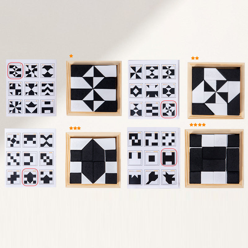 Jeu de puzzle magique de blocs cachés : un jeu interactif pour parents et enfants qui développe l'imagination spatiale