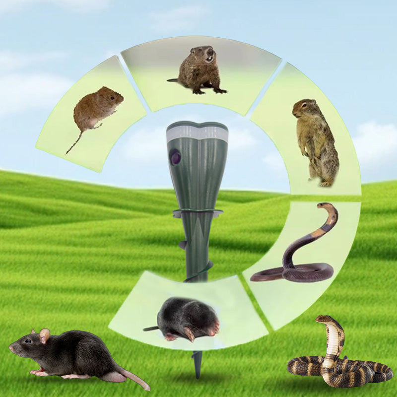 Répulsif magique anti-taupes à vis, étanche et à énergie solaire, pour l'extérieur