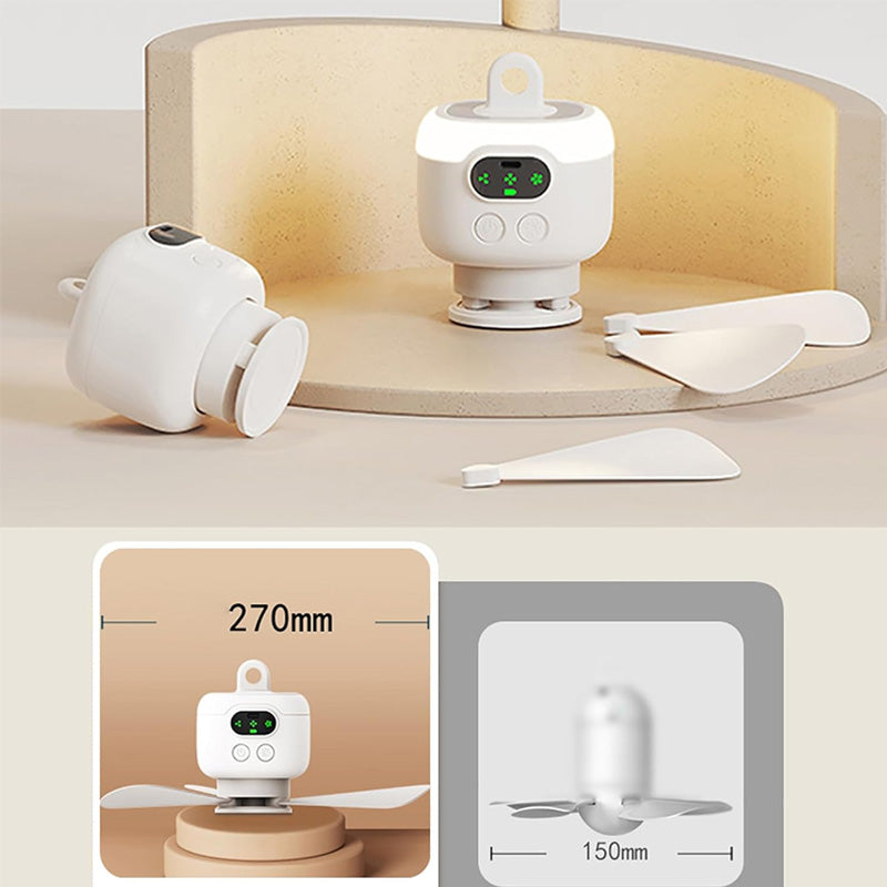 ✨Ventilateur Magique de plafond rechargeable avec éclairage LED ! 🌬️