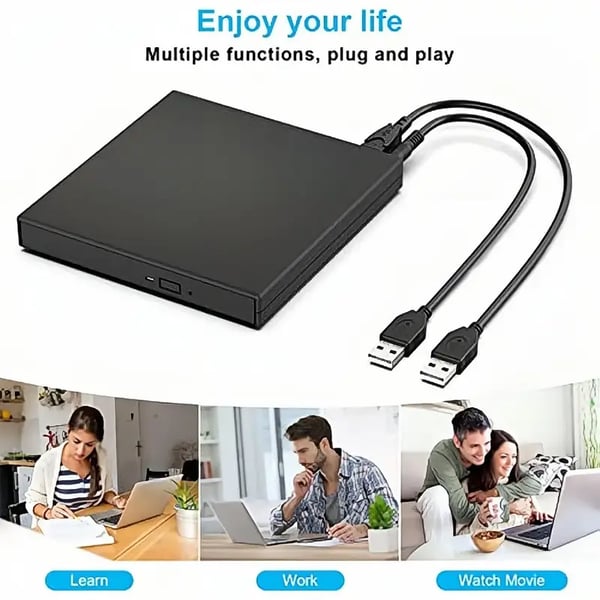 💿💻 Lecteur CD/DVD Externe – Plug & Play, Portable & Compatible Mac/Windows