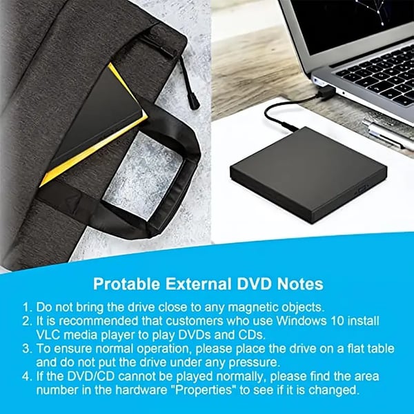 💿💻 Lecteur CD/DVD Externe – Plug & Play, Portable & Compatible Mac/Windows