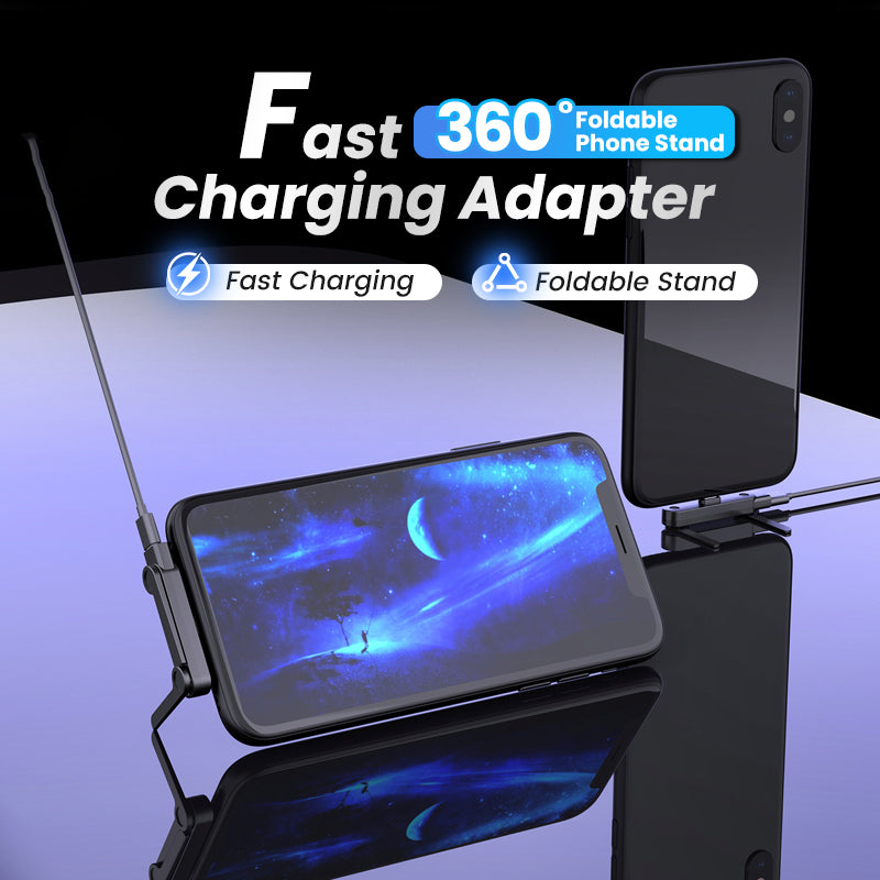 Adaptateur Magique de Charge Rapide 240W avec Support Téléphone Pliable à 360° – Compatible USB-C, Compact & Multifonction 🔌📱
